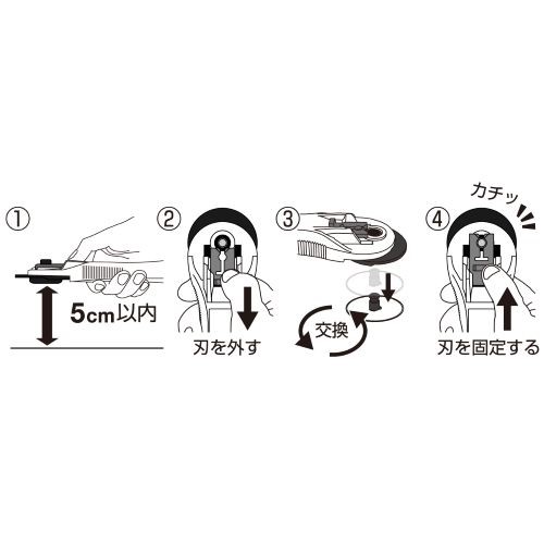 ワンタッチで替刃の交換が可能です