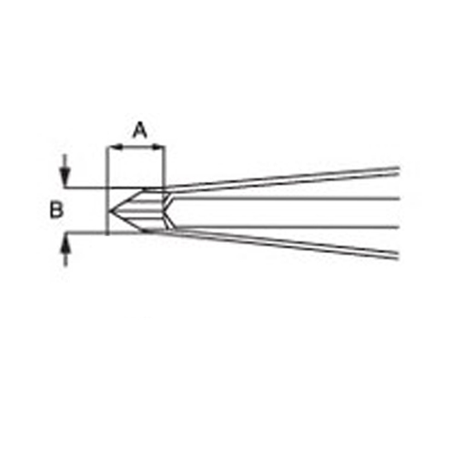 A(刃幅)= 3.5 mm 　 B(先端幅)= 6.5 mm