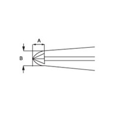 A(刃幅)= 4 mm    B=(先端幅) 4.5 mm \n\n\n