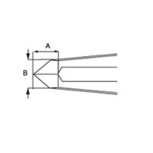 A(刃幅)= 7 mm    B(先端幅) = 8 mm