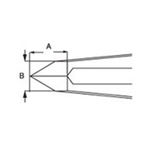 A(刃幅)= 10 mm    B(先端幅) = 8 mm