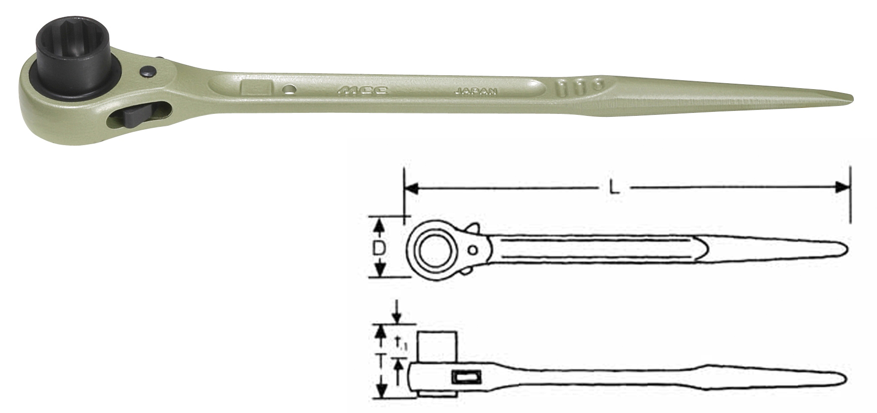 Ea602ah 36 36mm 443mm ラチェットレンチ ｼﾉ付 のページ Mro商材