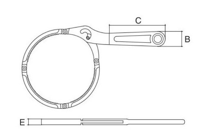 B：26mm、C：150mm、E：12mm