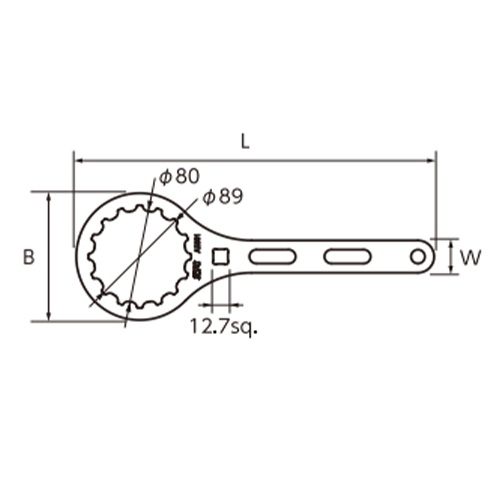 L：290㎜　　　B：110㎜　　　W：28㎜\nφ（内径）：89㎜