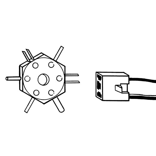 フォーク状の先端で、端子の爪を押し下げて取り外します。