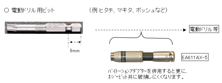 メーカー包装済】 EA611BK-3 エスコ 3.0×25mm ボールポイント Hexドライバービット ESCO