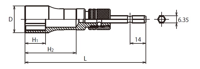 D：23.5mm\nH1：18mm\nH2：45mm\nL：106mm