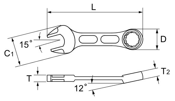 Ｃ：13.5mm　　　Ｄ：11mm　　　Ｌ：48mm\nＴ1：2.9mm　　　Ｔ2：5.1mm