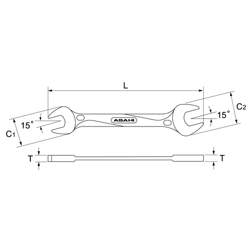 C1：12.7mm　　C2：15.5mm\nT：2.9mm　　　L：102mm