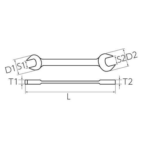 サイズ（mm）\nS1×S2：41×46、D1：84、D2：94、T1：14、T2：14、L：399