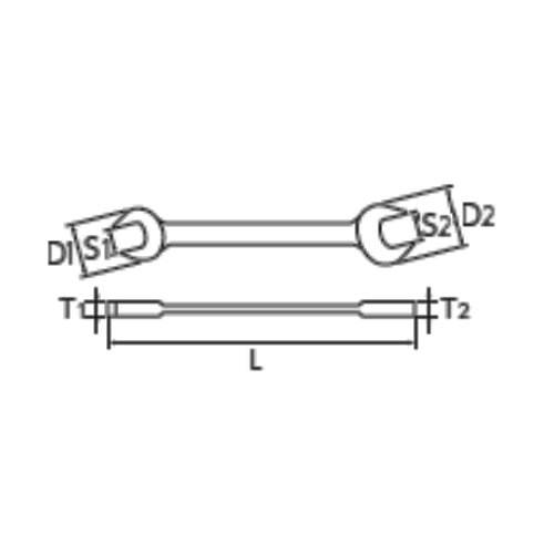 S1×S2(in)：3/8×7/16\nD1：21.5mm 　 D2：23.5mm  \nT1：5mm  　T2：5mm 　 L：133mm\n\n