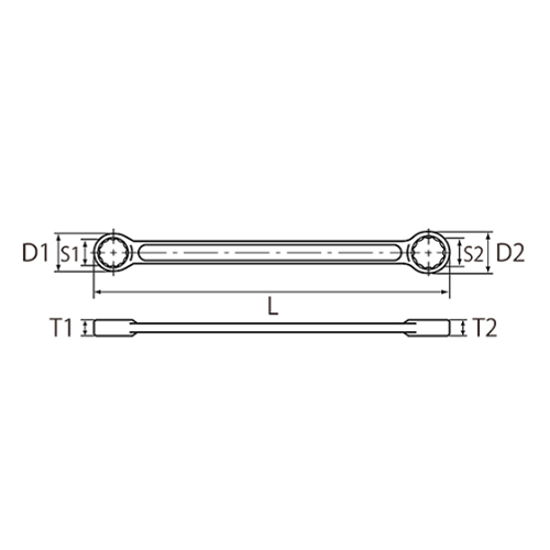 S1×S2：22×24㎜\nD1：32㎜  　 D2：35㎜\nT1：9.5㎜   　T2：10㎜ 　  L：335㎜