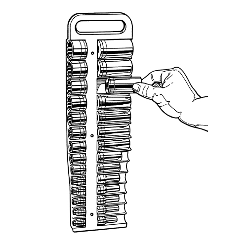 標準ソケットとディープソケットを1つのホルダーに収納できます。