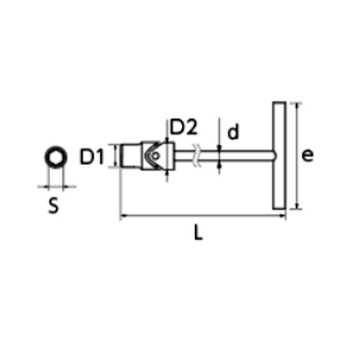 S(六角)：14㎜　　　ｄ：11㎜\nＤ１：20㎜　　　Ｄ２：20㎜\ne：180㎜　　　Ｌ：333.5㎜