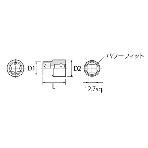D1：10㎜　　　D2：22㎜　　　L：30㎜