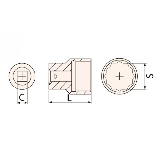 C：3/8”　　S：5.5mm　　L：28mm
