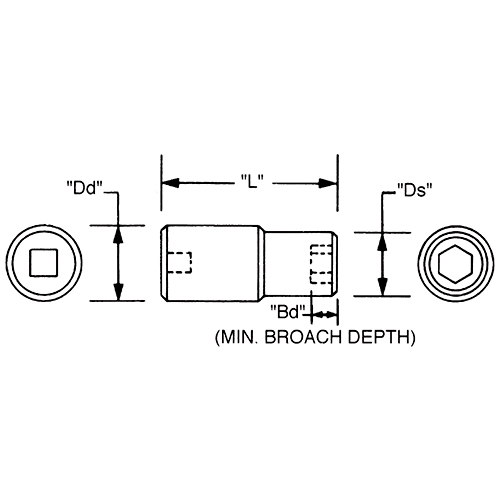 Dd：11mm　　　　Ds：8.7mm\nL：50.8mm　　　　Bd：2.8mm
