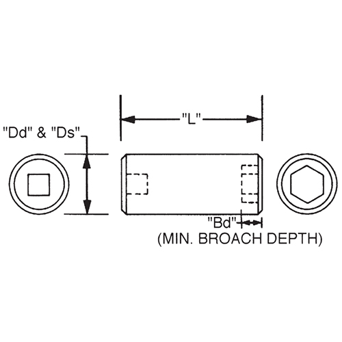 Dd：11.9mm　　　　Ds：11.9mm\nL：50.8mm　　　　Bd：5.6mm