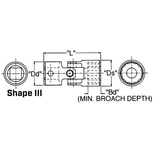 Ds：12mm　　　Dd：12.7mm\nL：33mm　　　　Bd：6.4mm