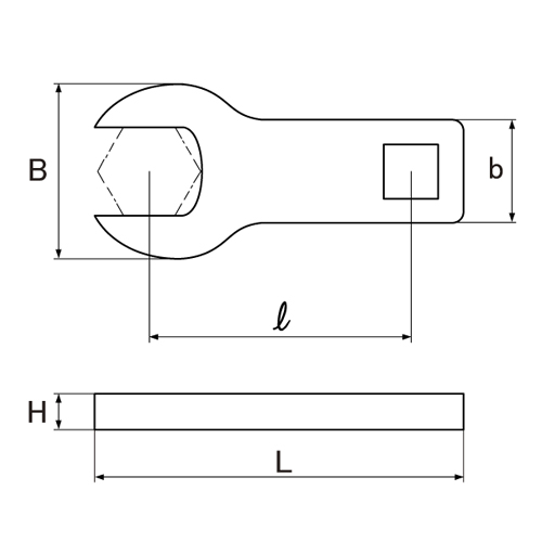 B：25mm　　b：17mm　　H：8mm\nl：50mm　　L：66mm