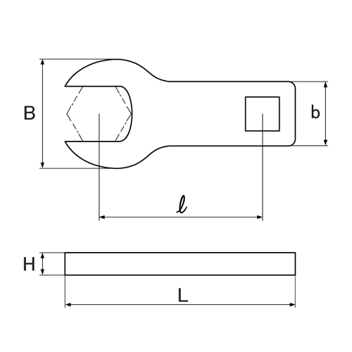 B：62mm　　b：30mm　　H：12mm\nl：65mm　　L：95mm
