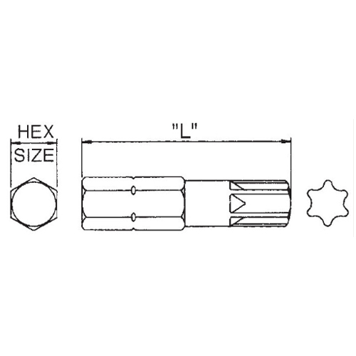 HEX SIZE：5/16”　 L：28.6mm