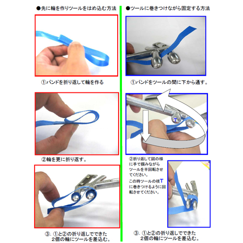 荷締めの為のバンド取付け方法