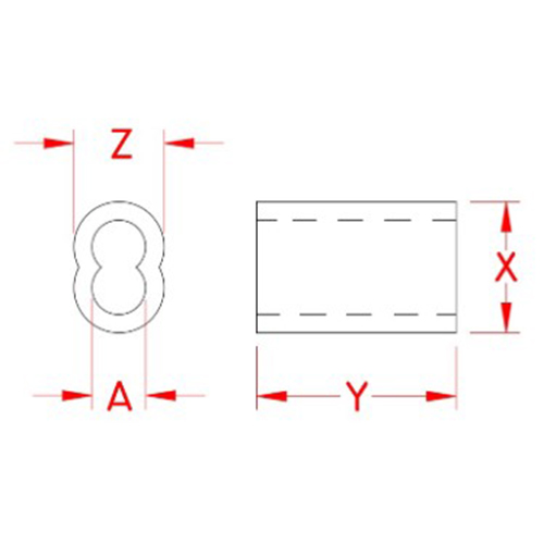 A:1.5mm、X:6.6mm、Y:9.9mm、Z:4.8mm