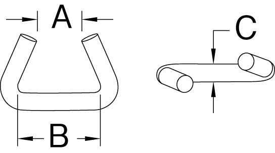 A：7.9mm、B：15.8mm、C：2.0mm