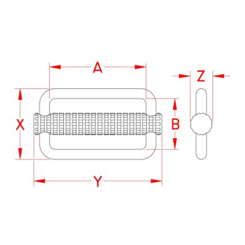 A:25.4mm、B:19.3mm、X:27.9mm、Y:41.9mm、Z:8.3mm