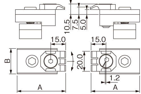 EA637J-12｜呼12/48x18mm フラットクランプ(2個)のページ -