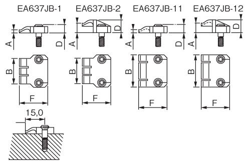 A:2.5mm  B:20mm  D:6.5mm  F:22mm