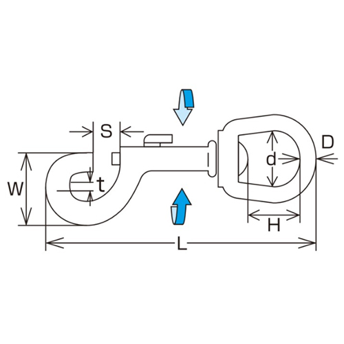 D：6㎜　　　L：110㎜　　　W：30㎜\nS：11㎜　　　H：14㎜\nｄ：16㎜　　　ｔ：7.5㎜