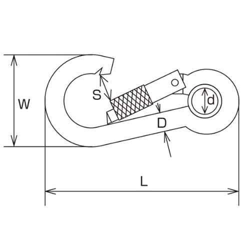 D：4㎜　　　L：45㎜　　　W：22㎜\nS：5.5㎜　　　ｄ：5.5㎜