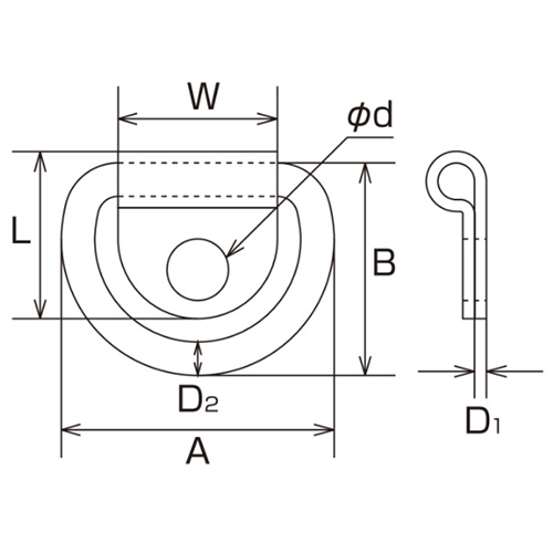 D1：1.2㎜　　　L：21㎜　　　W：20㎜　　　\nｄ：6.8㎜　　　Ｄ2：4㎜\nＡ：34㎜　　　Ｂ：26㎜