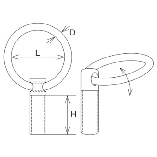 D：6㎜　　　L：40㎜\nH：30㎜　　　捻径：M-12