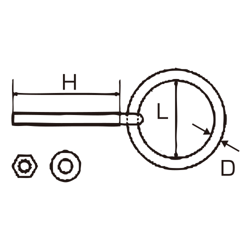 サイズ（mm）\nD：5、L：30、H：50