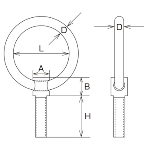 D：7mm　　　L：45㎜　　　H：35㎜\nA：14㎜　　　B：14㎜　　　捻径：M-8