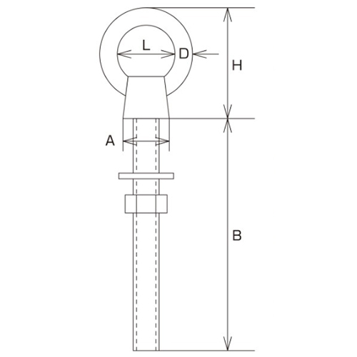 D：5.5㎜　　　L：16㎜　　　H：31㎜\nB：60㎜　　　A：13㎜　　　捻径：M-6