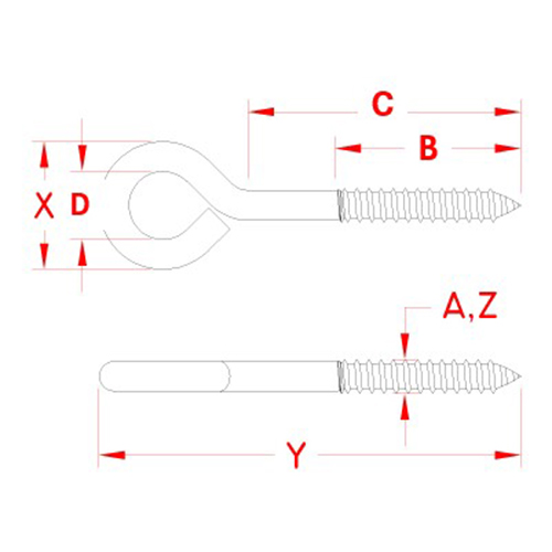 A：6.3mm、B：47.4mm、C：76.2mm、D：12.7mm、X：22.3mm、Y：101.6mm、Z：6.3mm