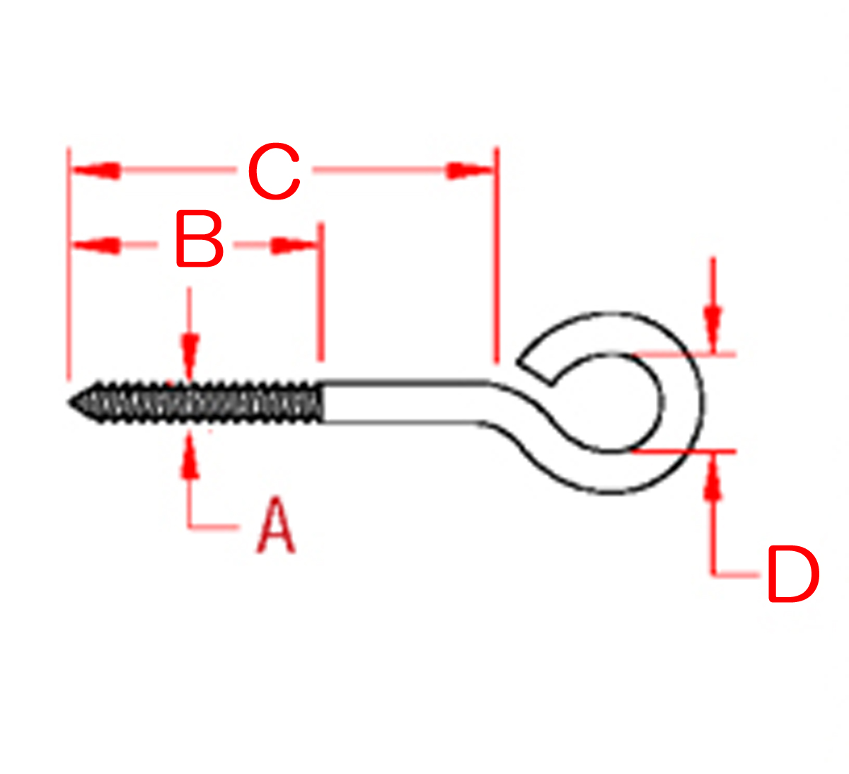 A：7.9mm、B：44.5mm、C：127mm、D：16mm