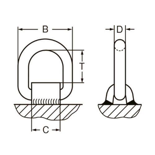 B：109mm　　C：65mm\nD：18mm　　T：64mm