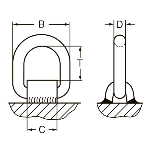 B:109mm、C:65mm、D:16mm、T:65mm