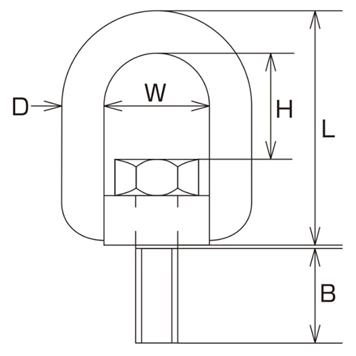 D：7㎜　　　L：45㎜　　　W：20㎜\nH：22㎜　　　B：19㎜　　　捻径：M-8