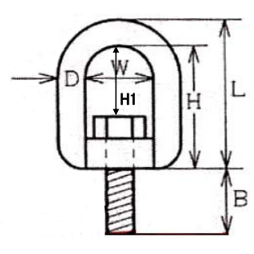 D：11.5　L：65　W：25\nH：26　H1：27　B：24\n(単位mm)