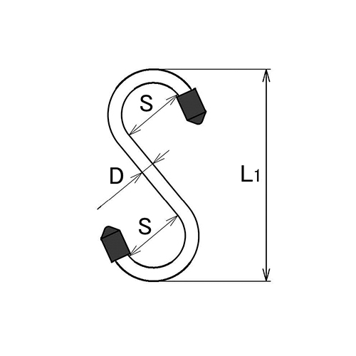 サイズ（mm）\nD：3.2、L1：75、S：23