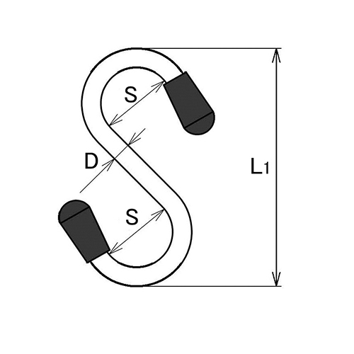 サイズ（mm）\nD：5、L1：150、S：38