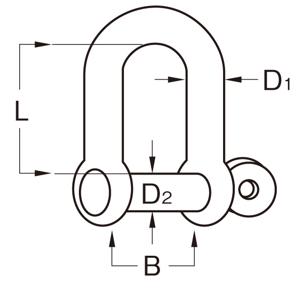 サイズ(mm)\nD1：9.5、D2：9.9、B：19.8、L：34.8