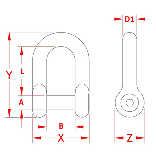 D1:6.4mm、A：5.8mm、B:12.2mm、L:21.6mm、X:25.4mm、Y:36.3mm、Z:12.2mm