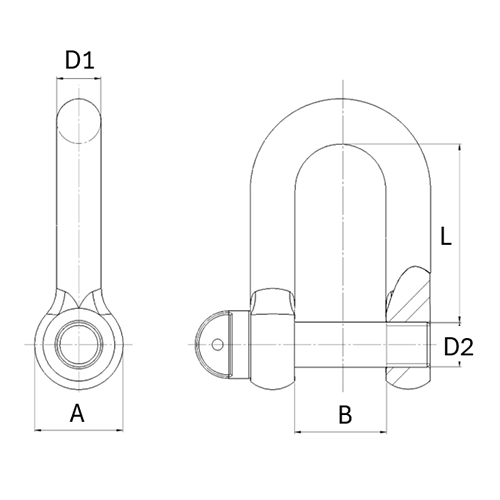 エスコ ESCO 4.75ton/M22 シャックル（ステンレス製） EA638F-59